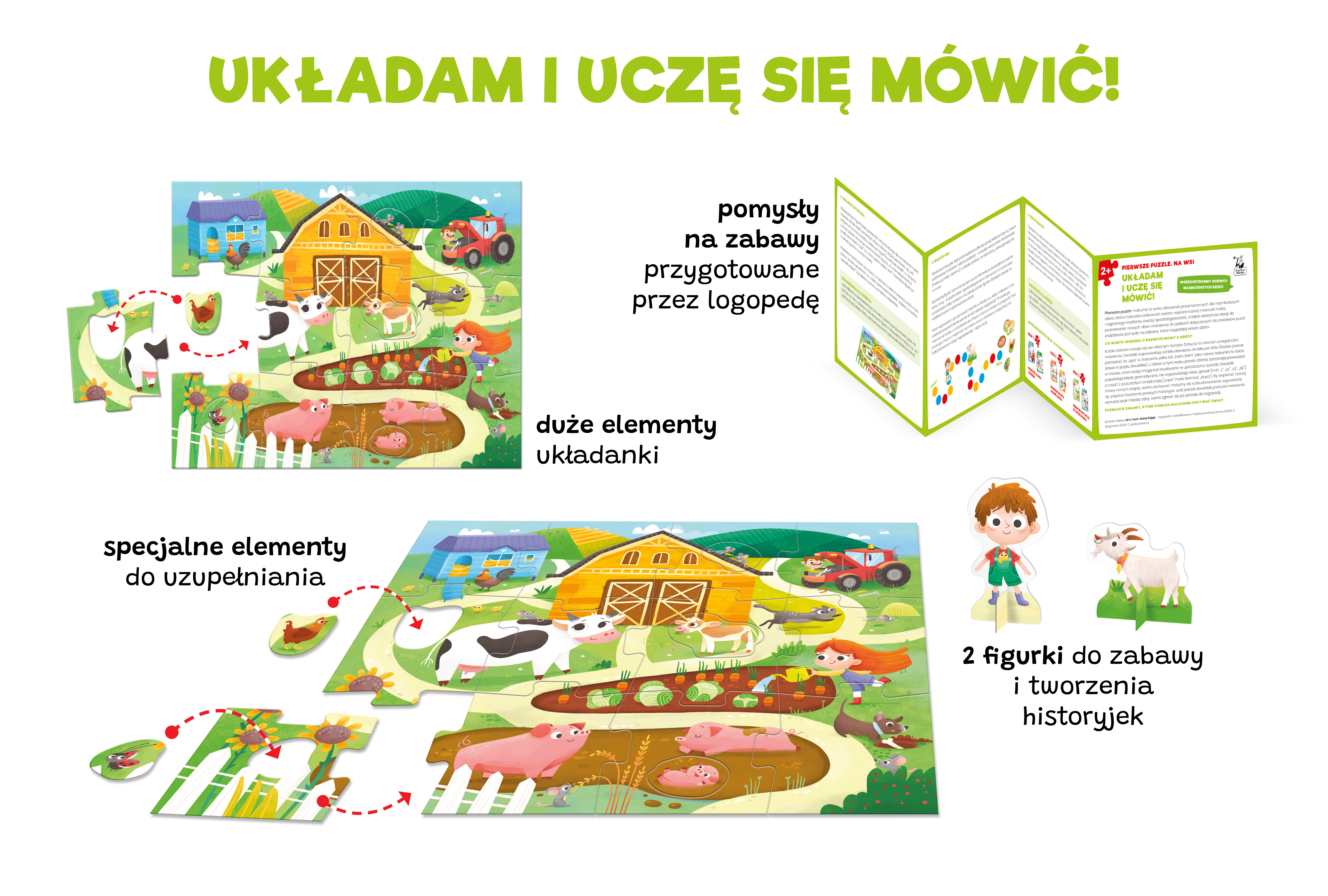 Pierwsze puzzle + figurki. Na wsi Dla dzieci Kapitan Nauka